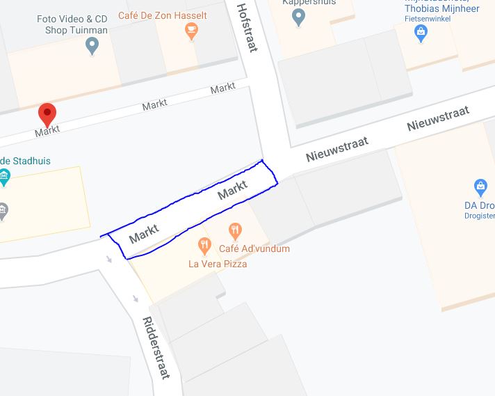 Markering afgesloten weg